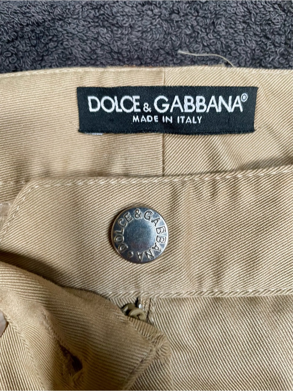 Dolce & Gabbana Beige Chinos with Brown Snakeskin Trim - Picture 9 of 11